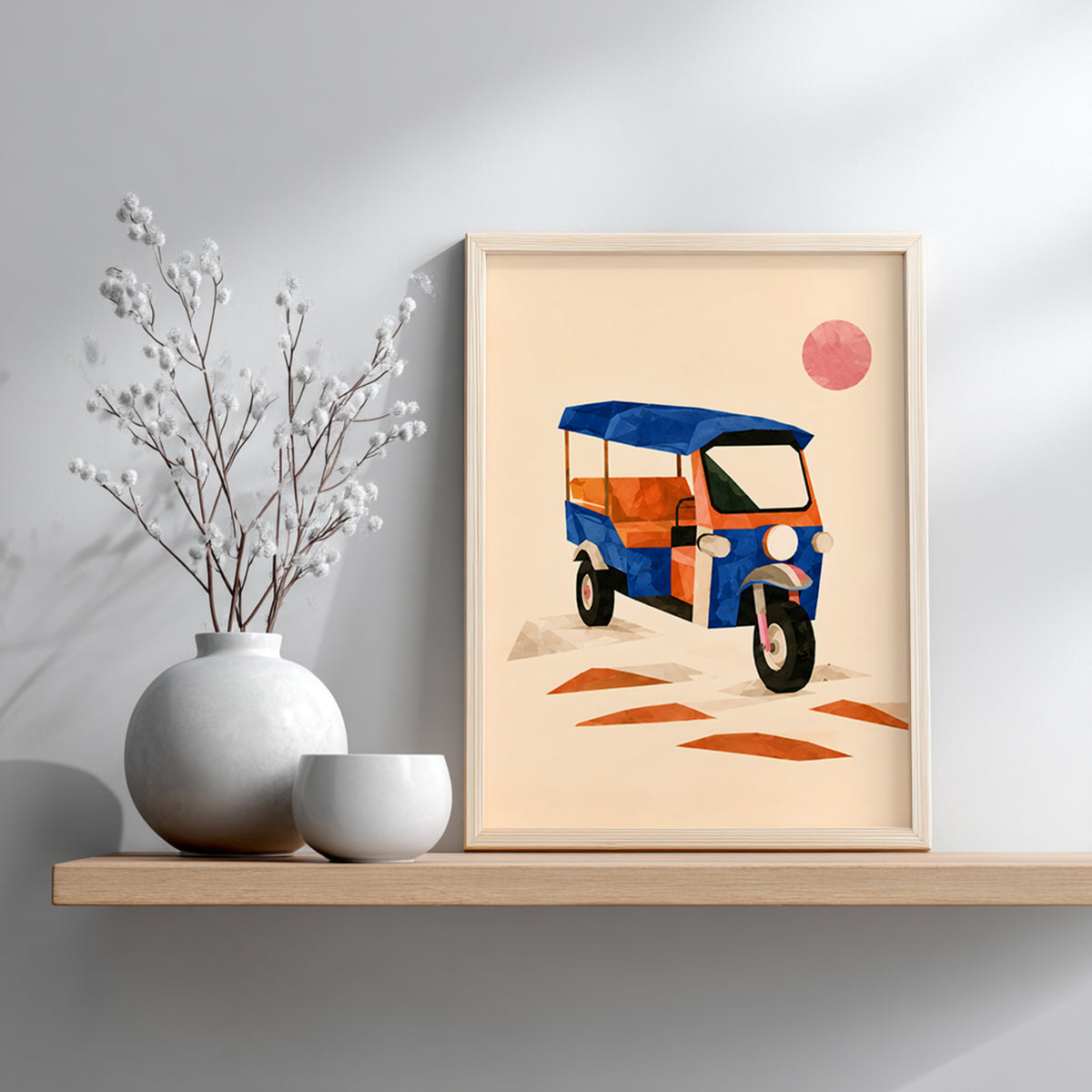 Minimalist Tuk Tuk Vehicle Poster