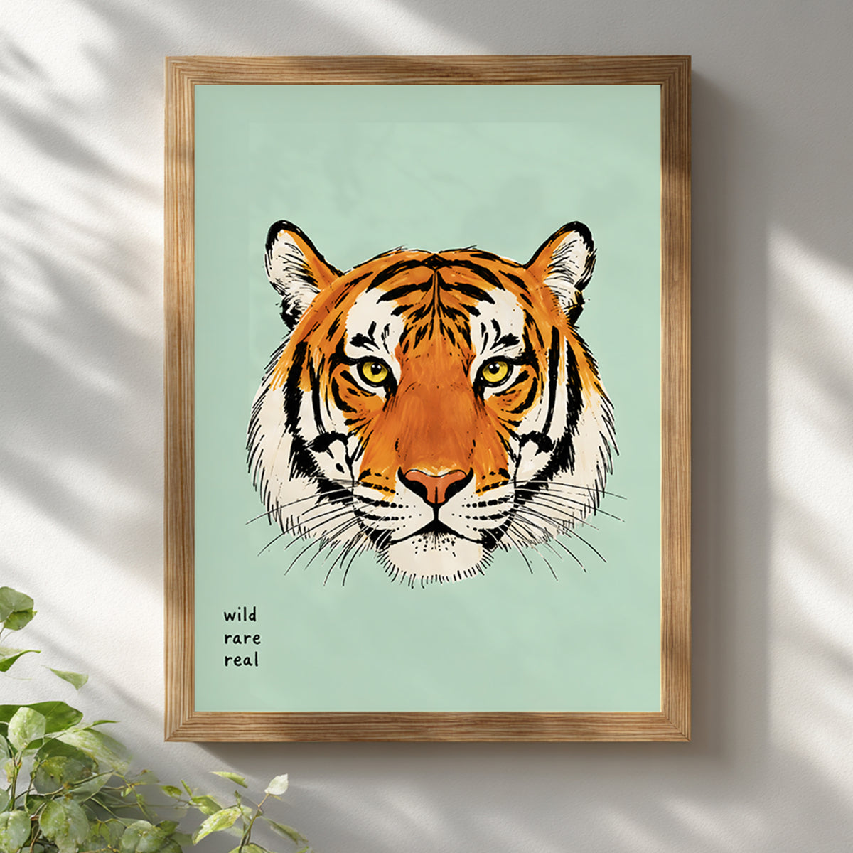 Orange Malayan Tiger Face Print
