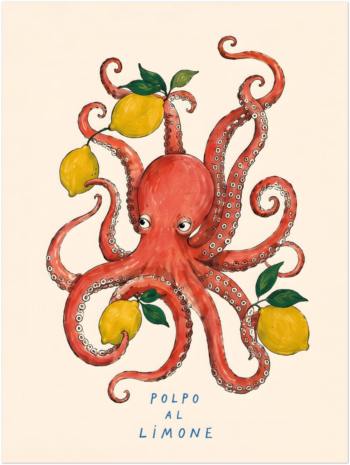 Italian Octopus and Lemon Poster