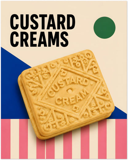Custard Cream Biscuit Art Print displayed on Premium Paper (170 GSM) 20x25 cm / 8x10″