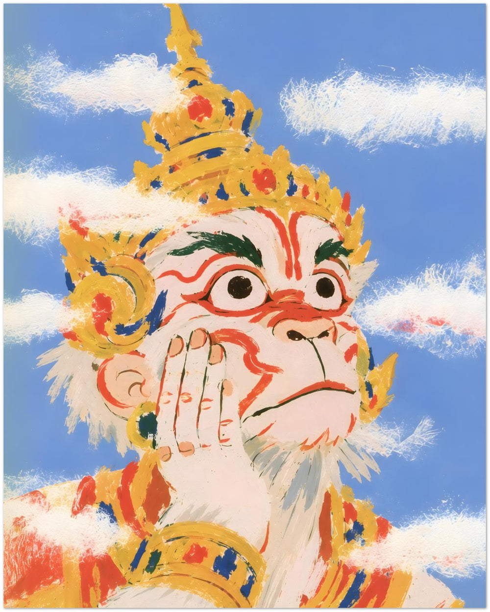 Thai Hanuman in the Clouds Poster