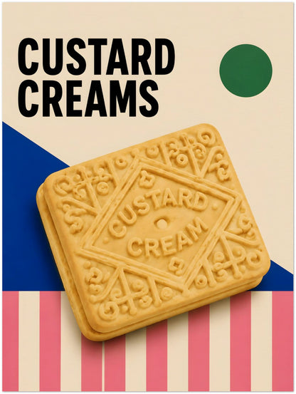 Custard Cream Biscuit Art Print displayed on Archival Paper (250 GSM) 30x40 cm / 12x16″