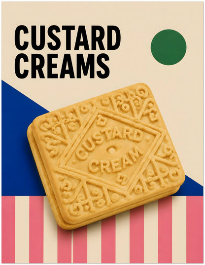 Custard Cream Biscuit Art Print displayed on Archival Paper (250 GSM) 27x35 cm / 11x14″
