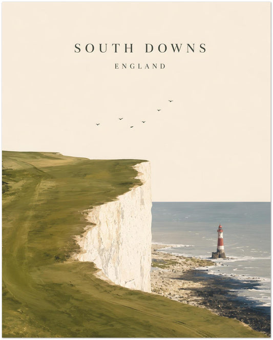 East Sussex Coastal Landscape Wall Art displayed on Premium Paper (170 GSM) 20x25 cm / 8x10″