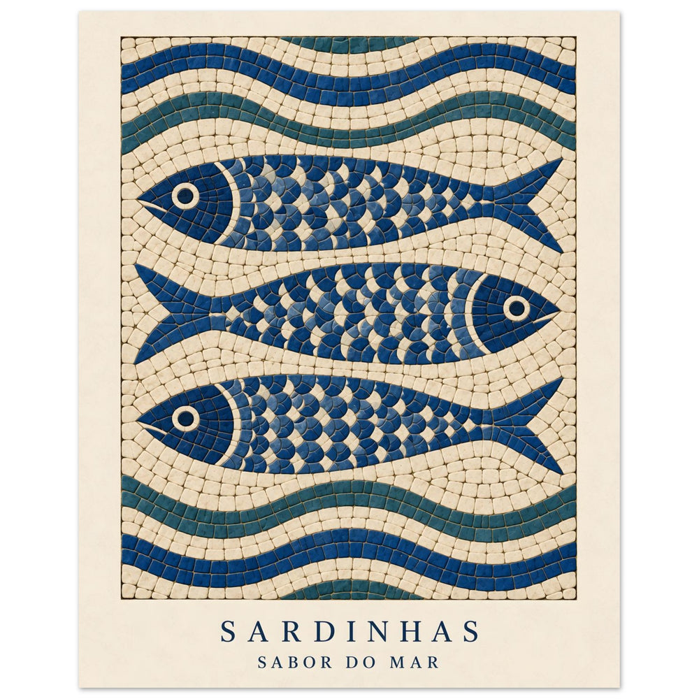 Portuguese Calçada Sardine Mosaic Print