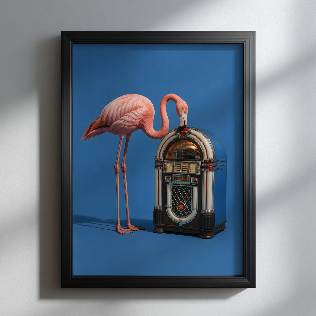 Pink Flamingo Jukebox Poster