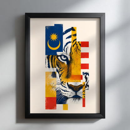 Malaysian Tiger and Flag Print