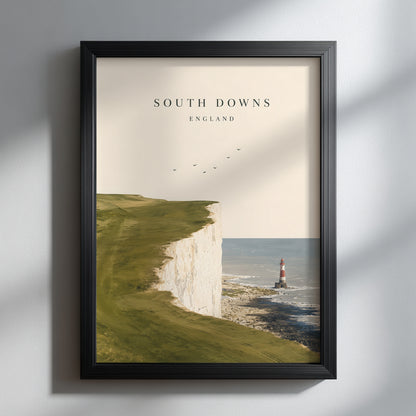 East Sussex Chalk Cliffs Print