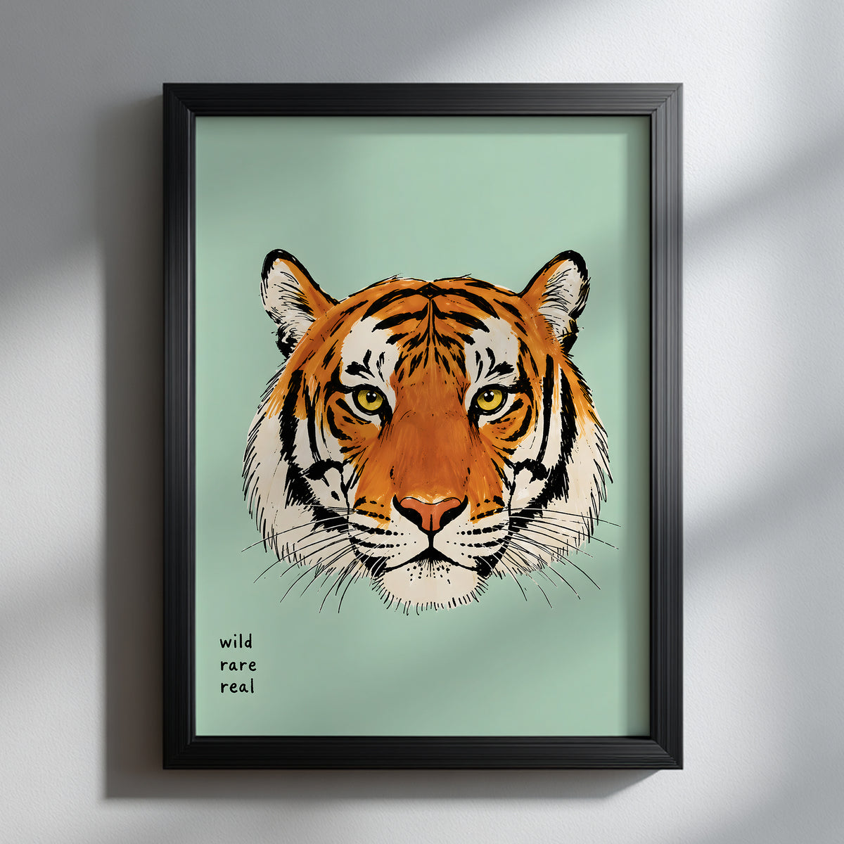 Orange Malayan Tiger Face Print