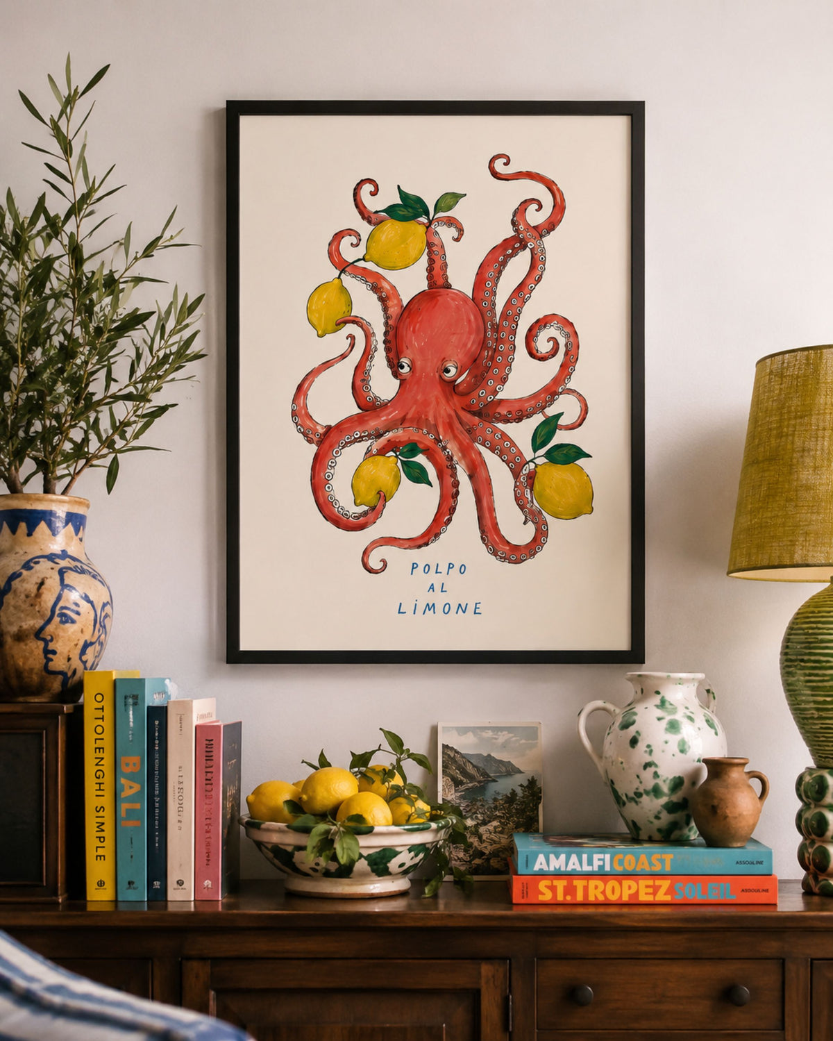 Italian Octopus & Lemon Food Print