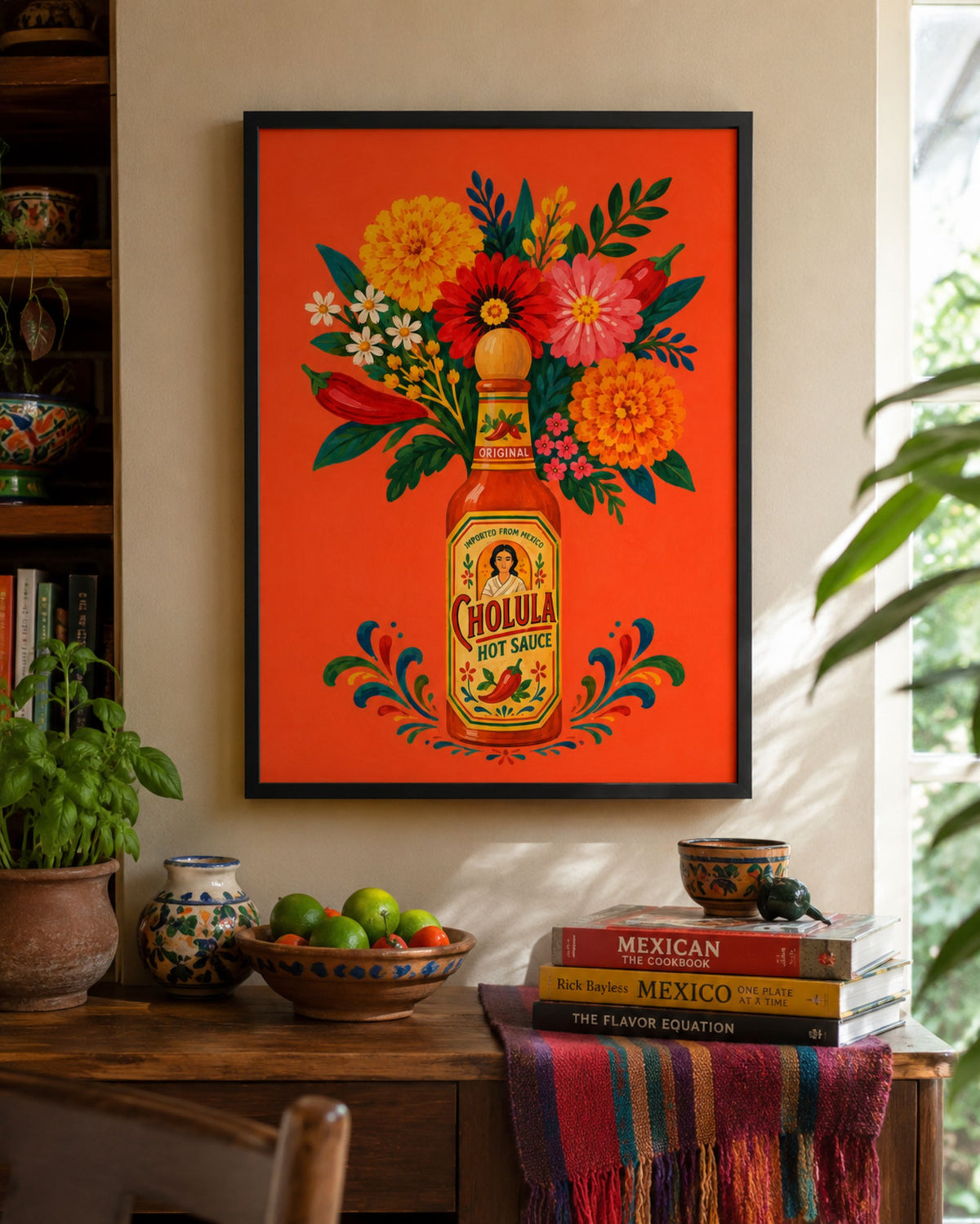 Mexican Hot Sauce Flower Print