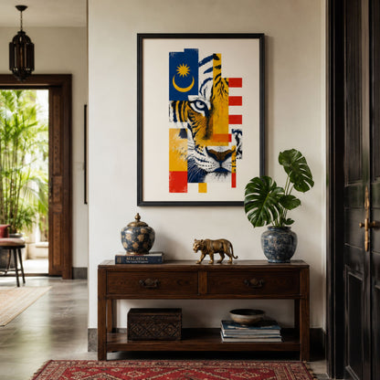 Malaysian Tiger and Flag Print