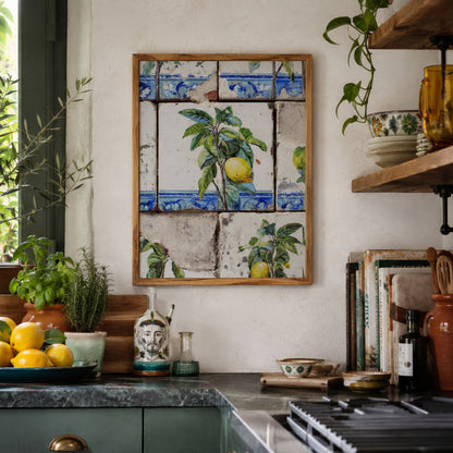 Portuguese Lemon Azulejo Tile Print