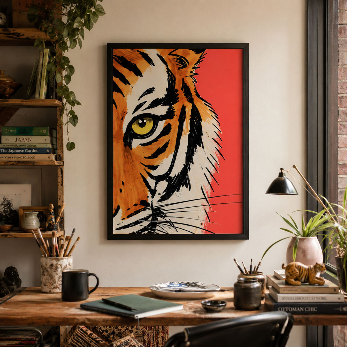 Malayan Tiger Face Print