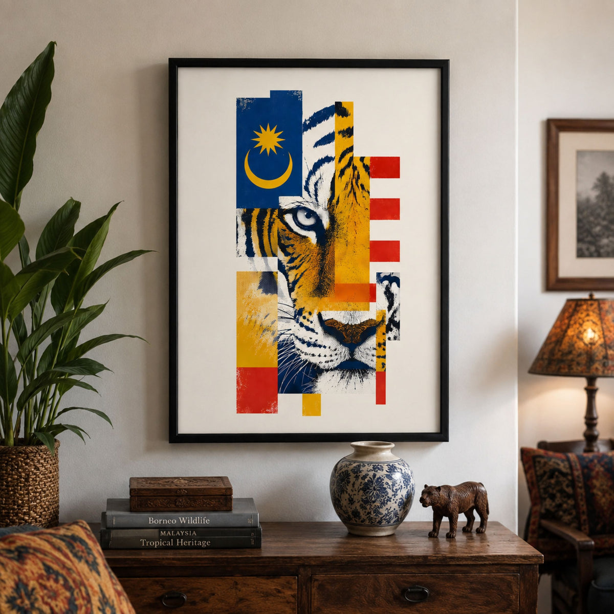 Malaysian Tiger and Flag Print