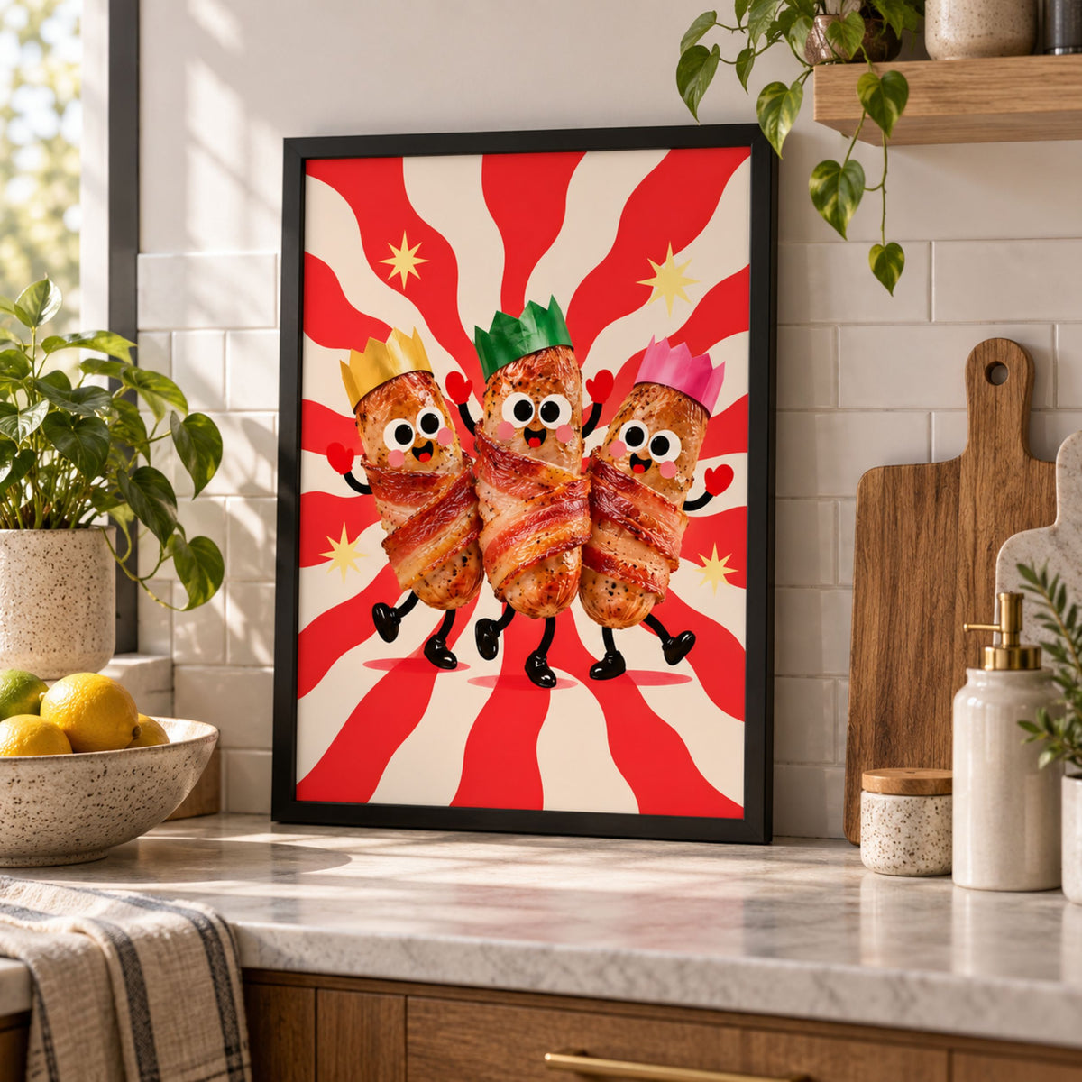 British Christmas Pigs in Blankets Poster