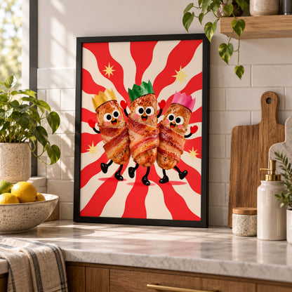 British Christmas Pigs in Blankets Poster