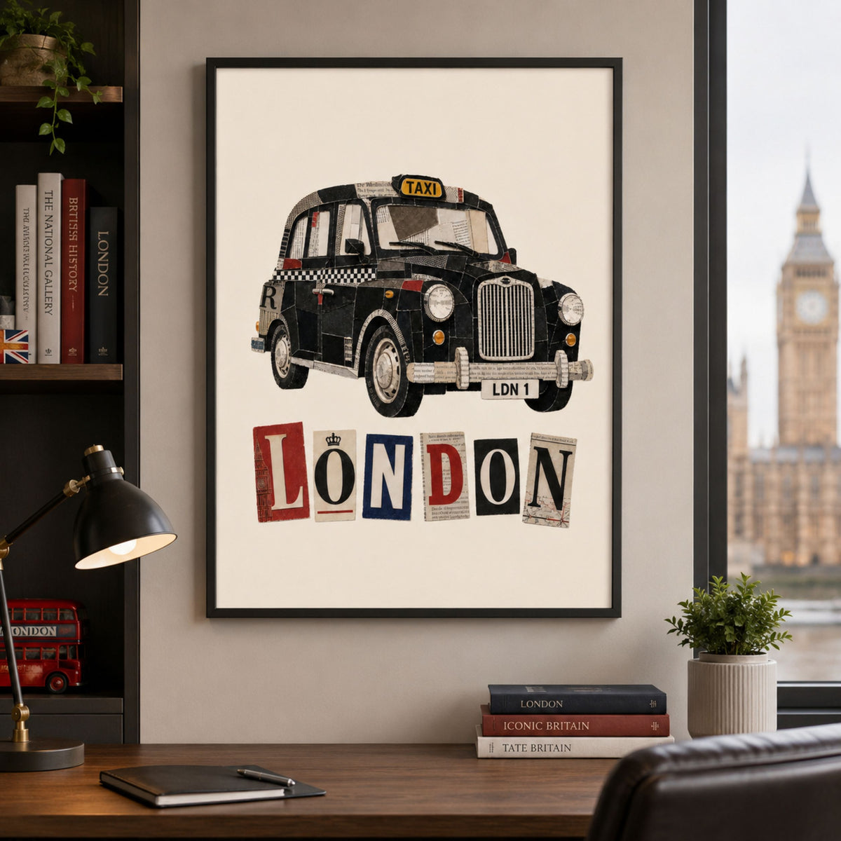 London Black Cab Cut Out Print