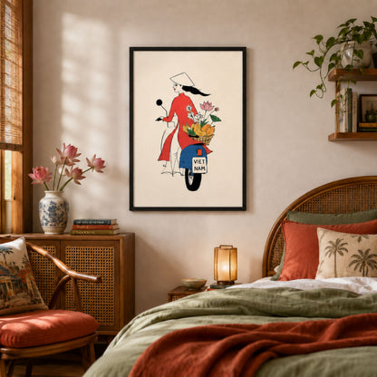 Vietnamese Women on Scooter Print