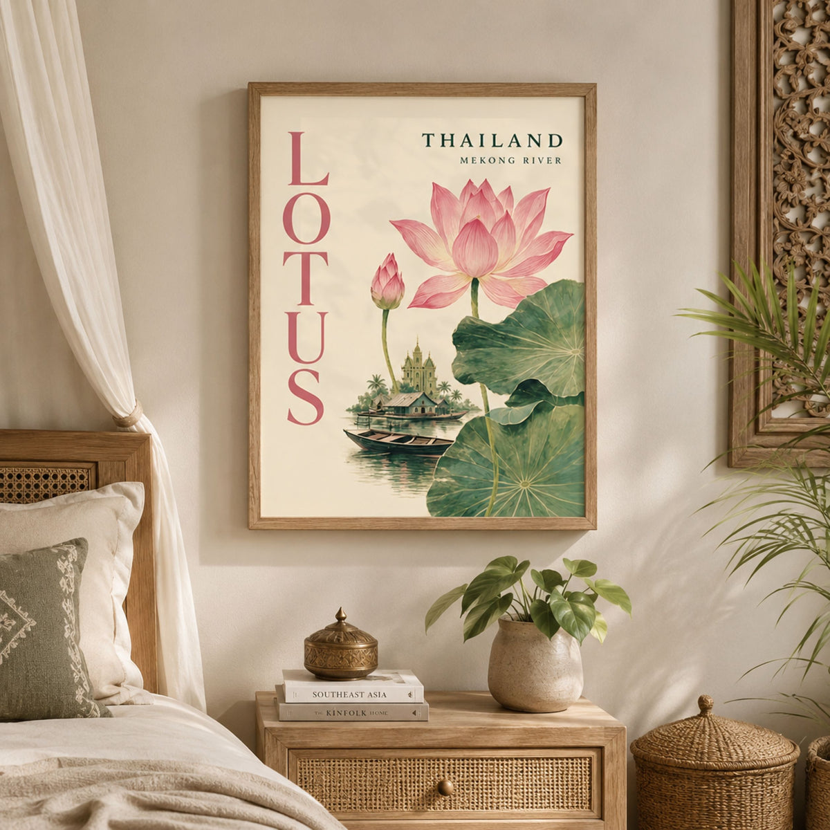 Thai Pink Lotus River Print