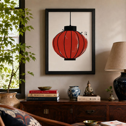 Red Hanging Vietnamese Lantern Print