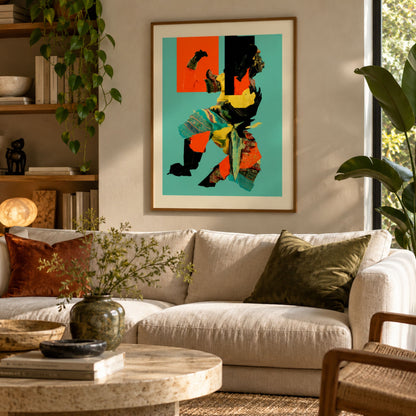 Abstract Thai Khon Performer Collage Poster