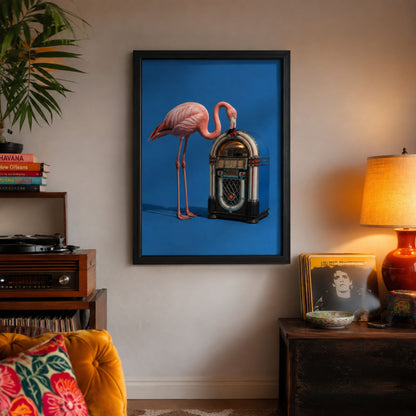 Pink Flamingo Jukebox Poster