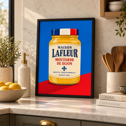 French Dijon Mustard Jar Pop Art Poster