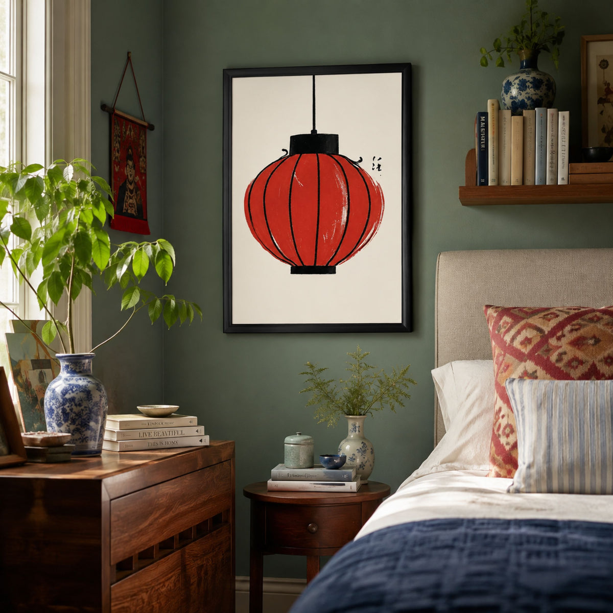 Red Hanging Vietnamese Lantern Print