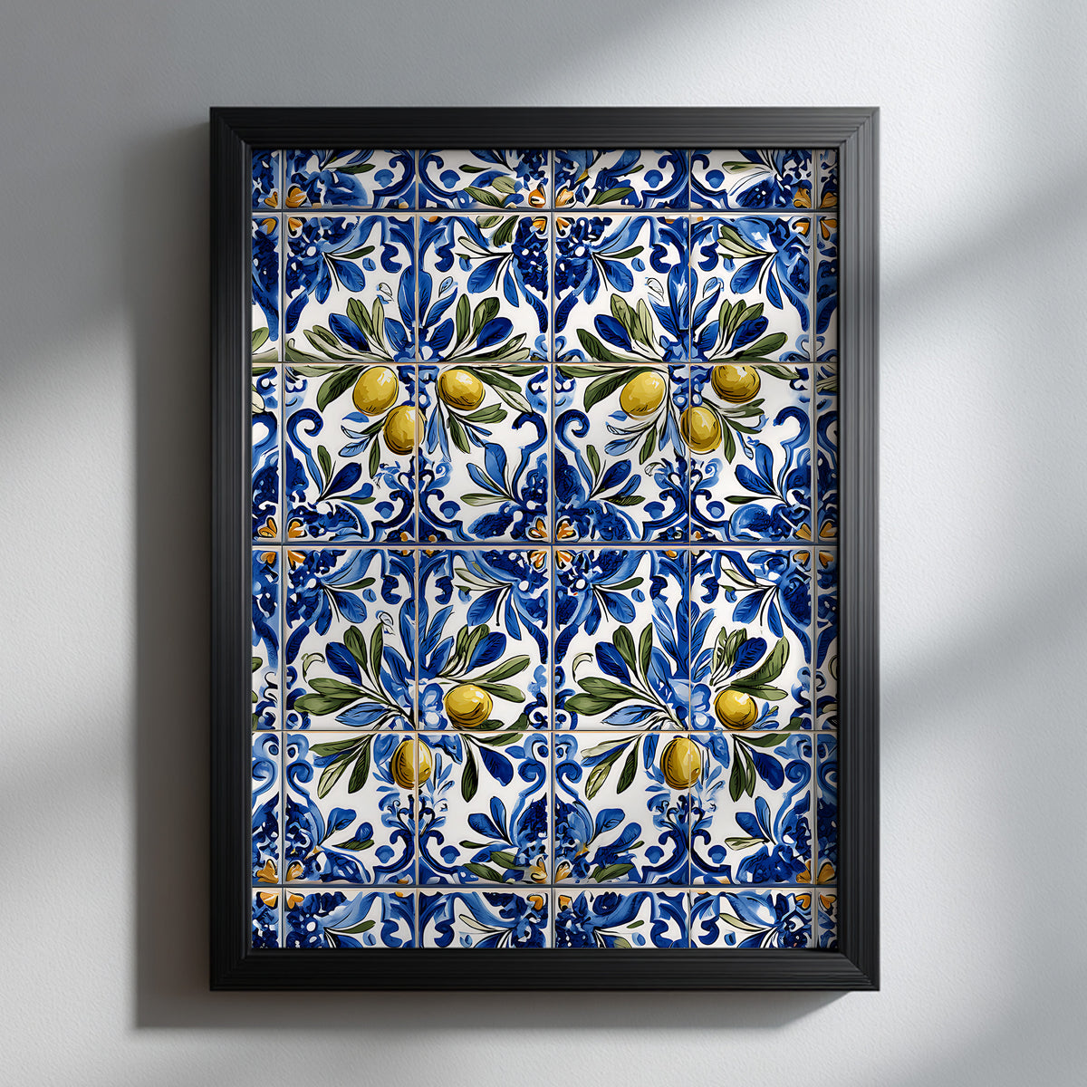 Portuguese Olive Azulejo Tile Print