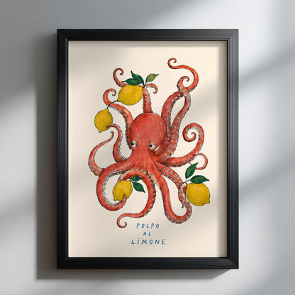 Italian Octopus and Lemon Poster