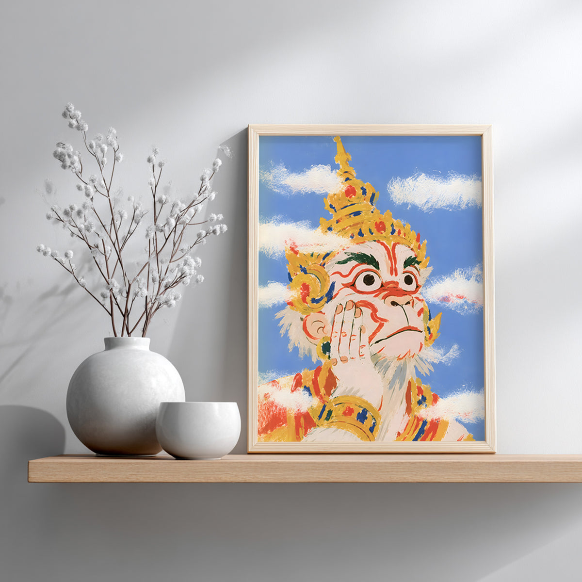 Thai Hanuman in the Clouds Poster