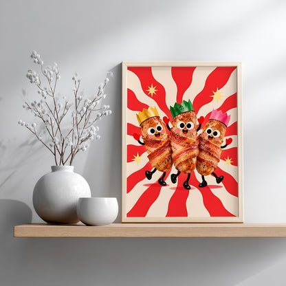 British Christmas Pigs in Blankets Poster