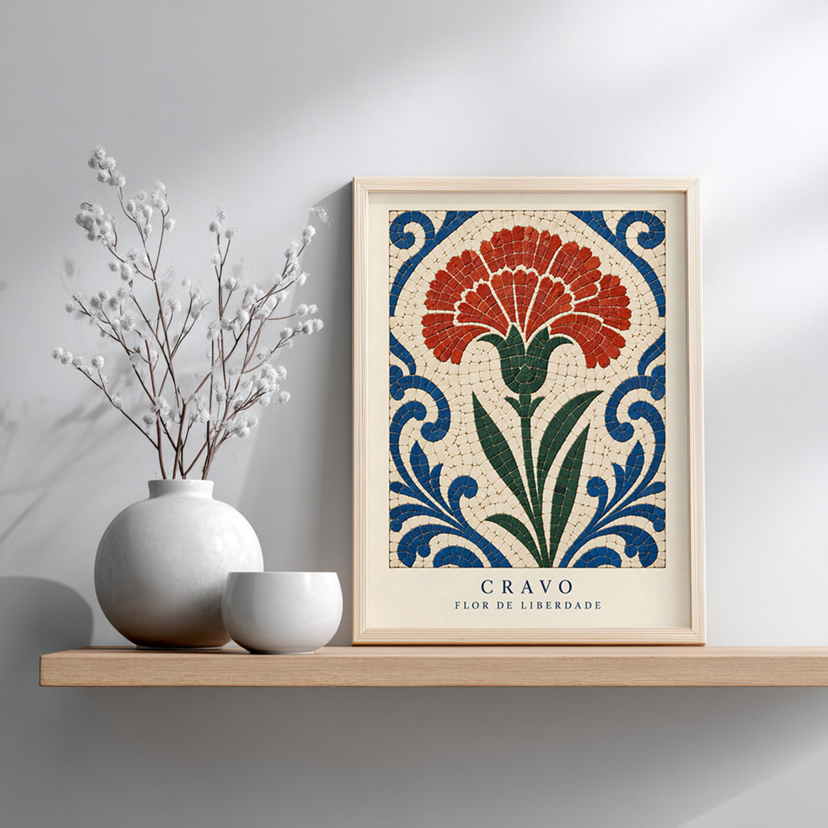 Portuguese Carnation Calcada Tile Print