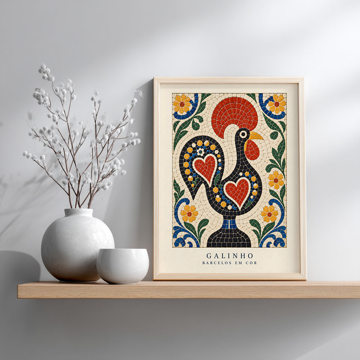 Portuguese Rooster Tile Print
