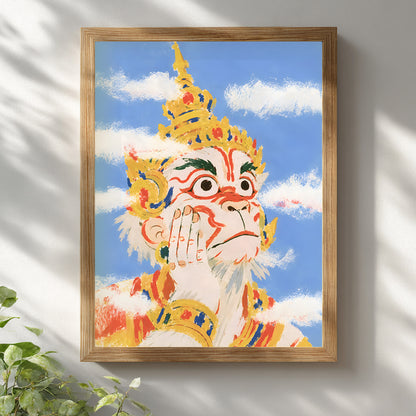 Thai Hanuman in the Clouds Poster