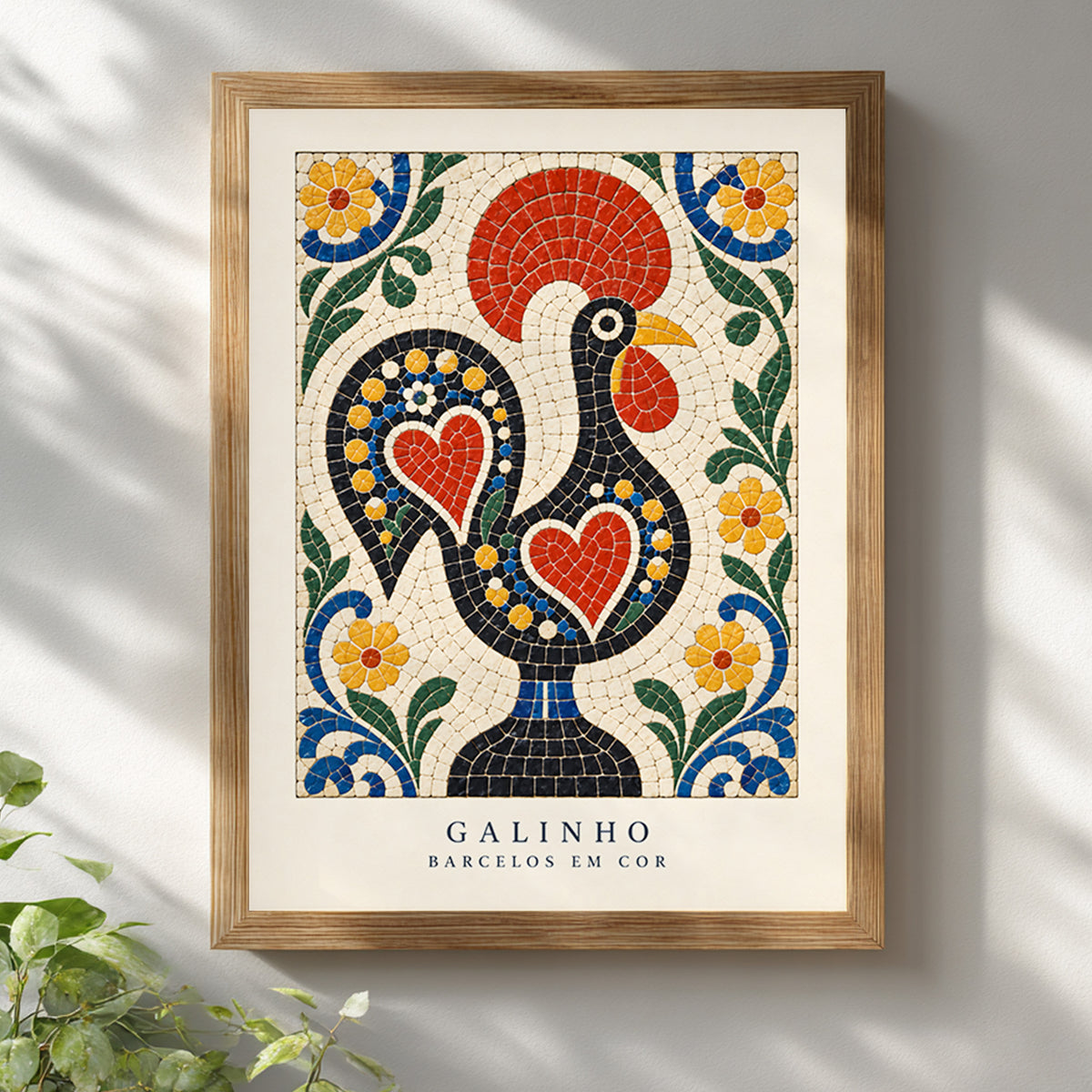 Portuguese Rooster Tile Print