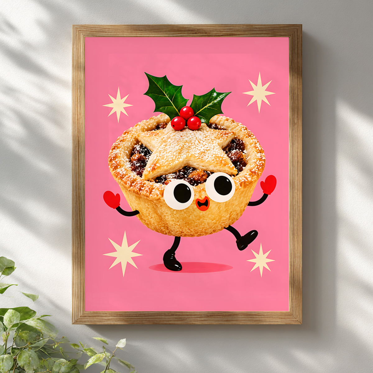 British Cheerful Christmas Mince Pie Poster