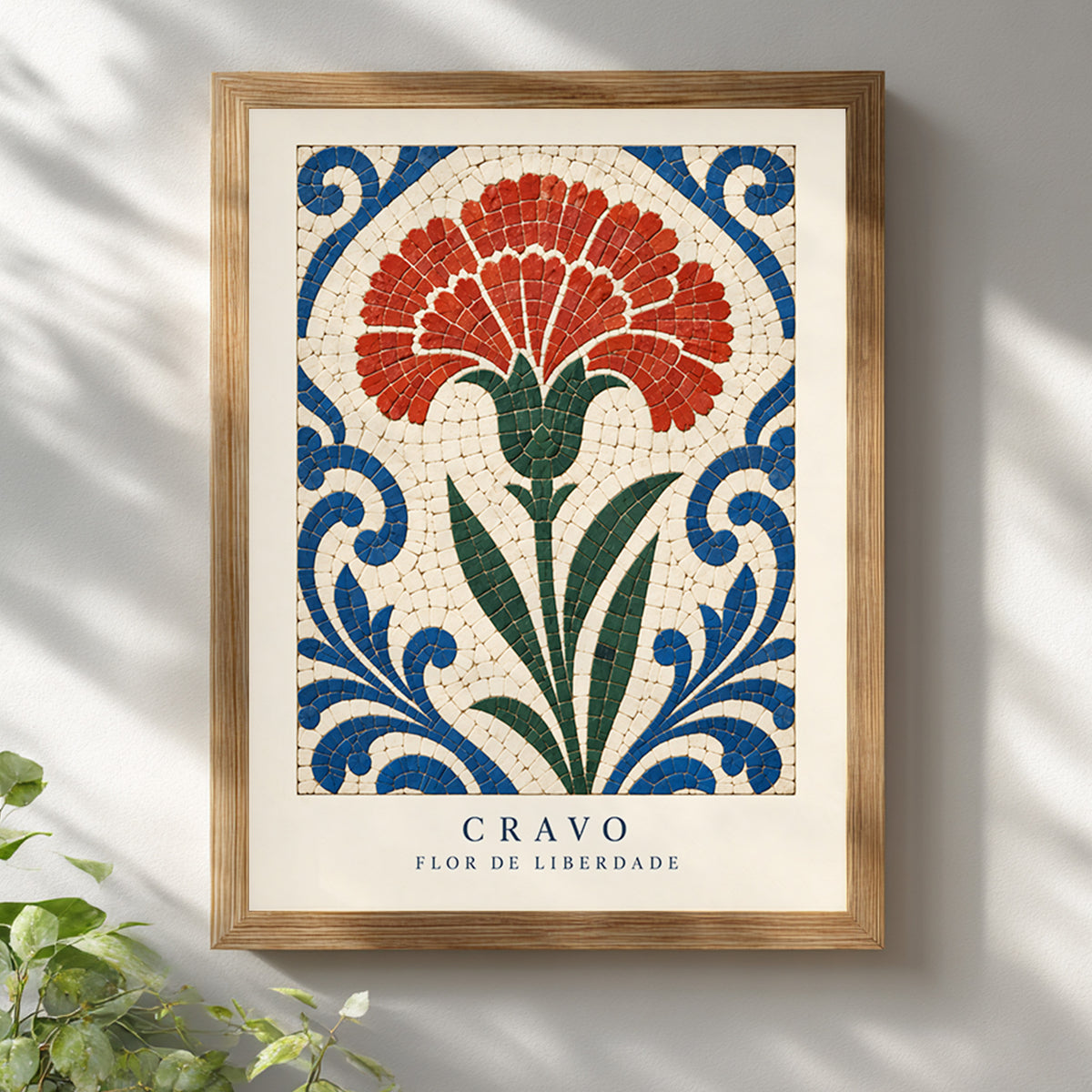 Portuguese Carnation Calcada Tile Print