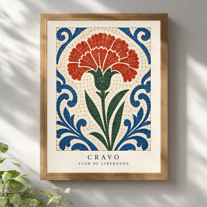 Portuguese Carnation Calcada Tile Print
