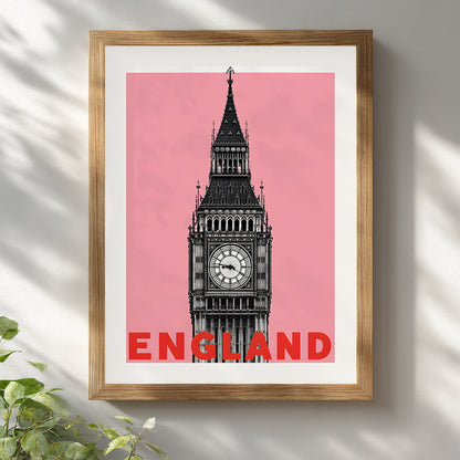 Pink Big Ben Pop Art Poster