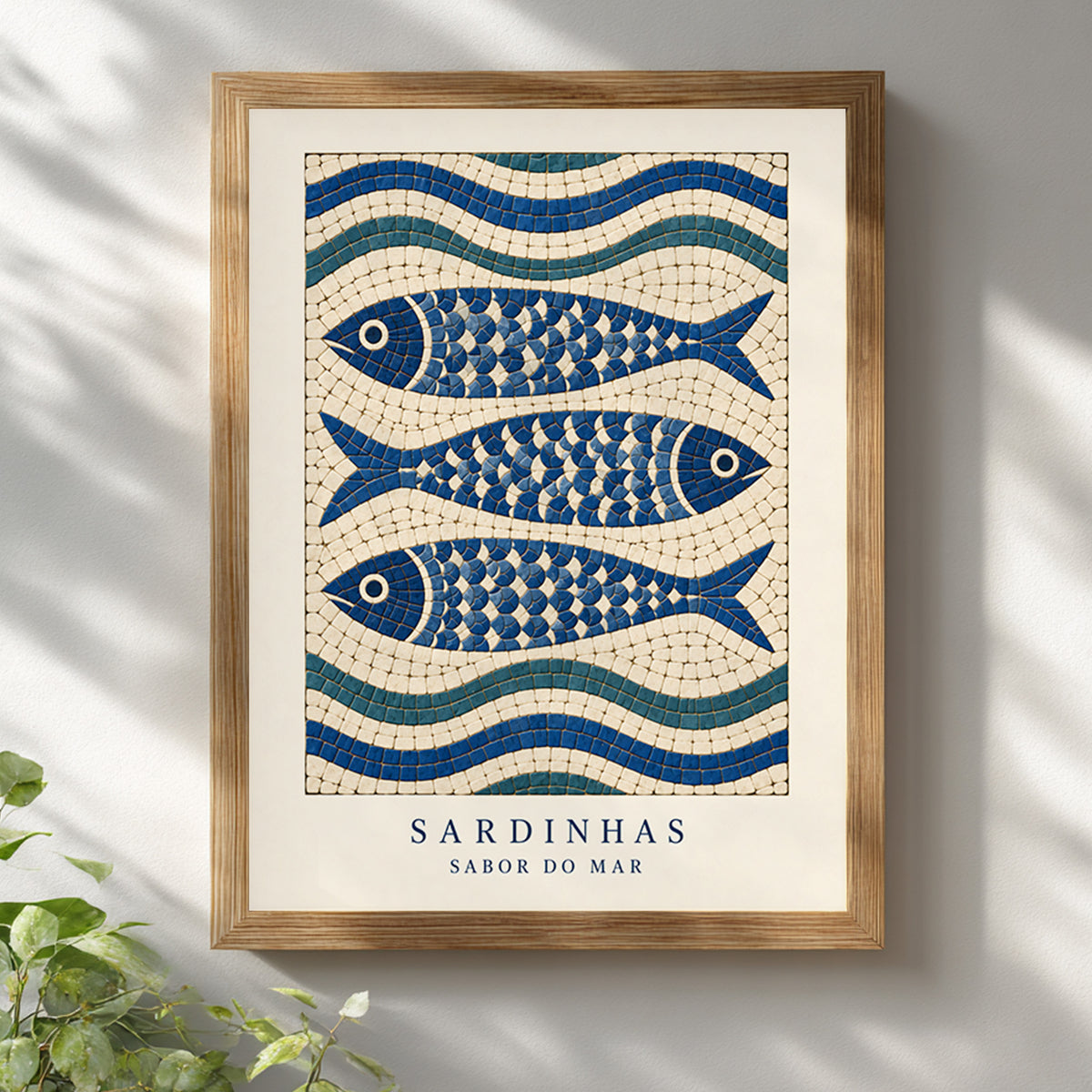 Portuguese Calçada Sardine Mosaic Print