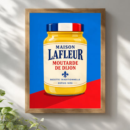 French Dijon Mustard Jar Pop Art Poster