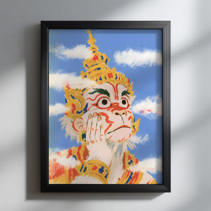 Thai Hanuman in the Clouds Poster