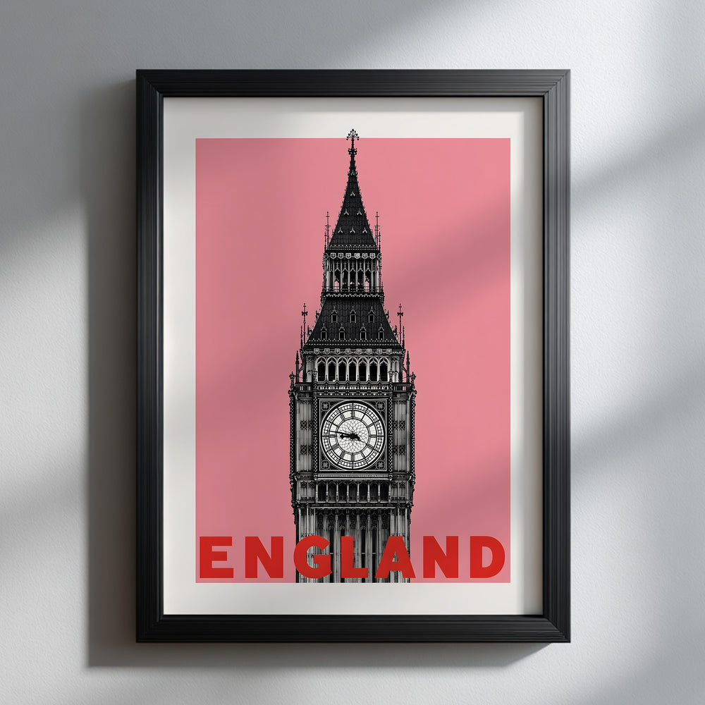 Pink Big Ben Pop Art Poster