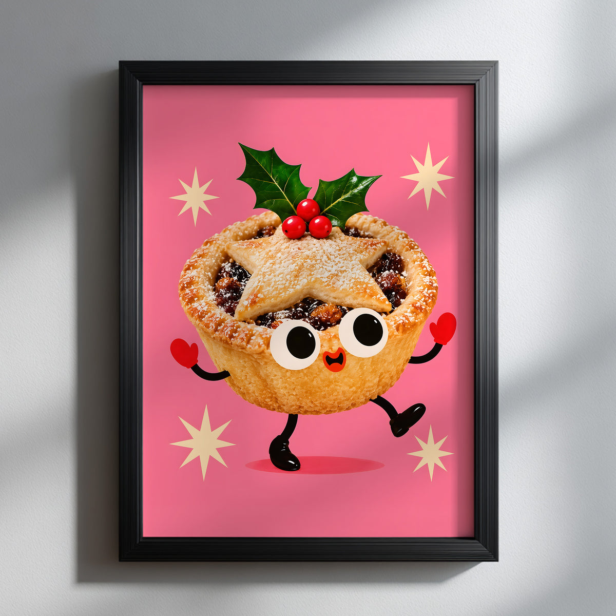 British Cheerful Christmas Mince Pie Poster
