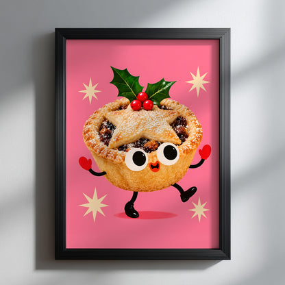 British Cheerful Christmas Mince Pie Poster