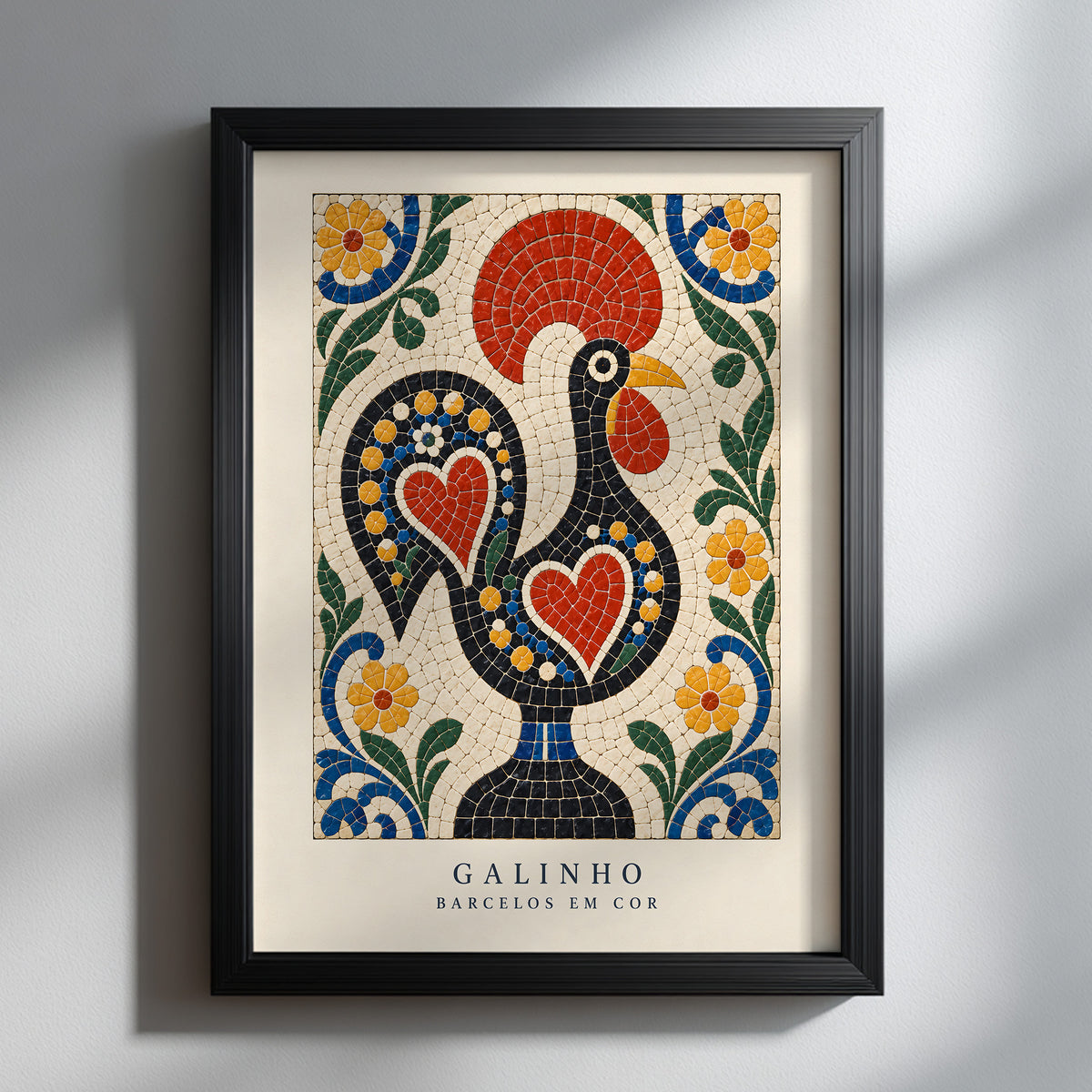 Portuguese Rooster Tile Print