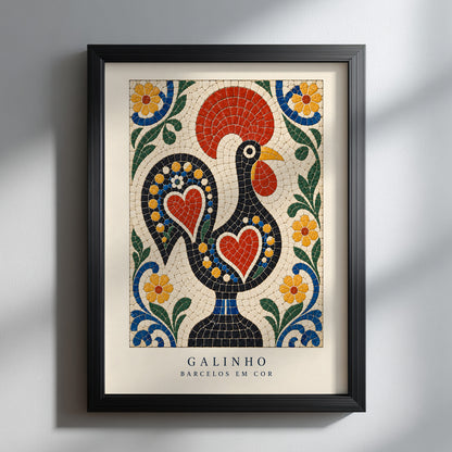 Portuguese Rooster Tile Print