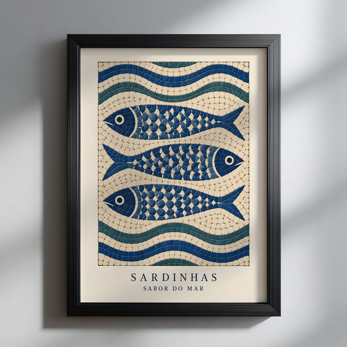 Portuguese Calçada Sardine Mosaic Print